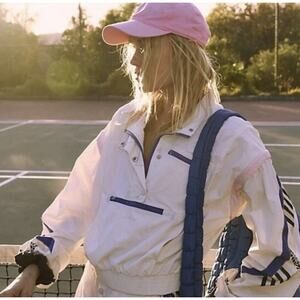 FP Movement Track In Action Women Jacket 2 In 1 Vest Windbreaker Ivory Combo L